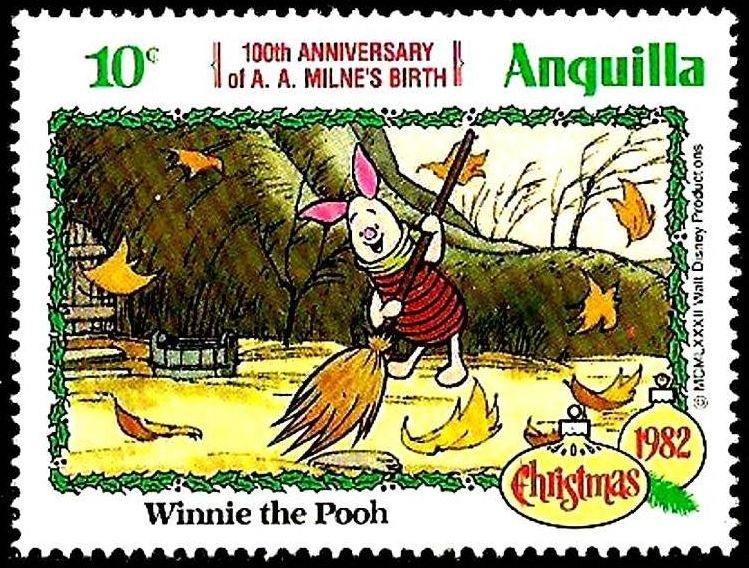 Anguilla 1982 Scott 516 Sello ** Walt Disney Navidad Winnie de Pooh 10c 